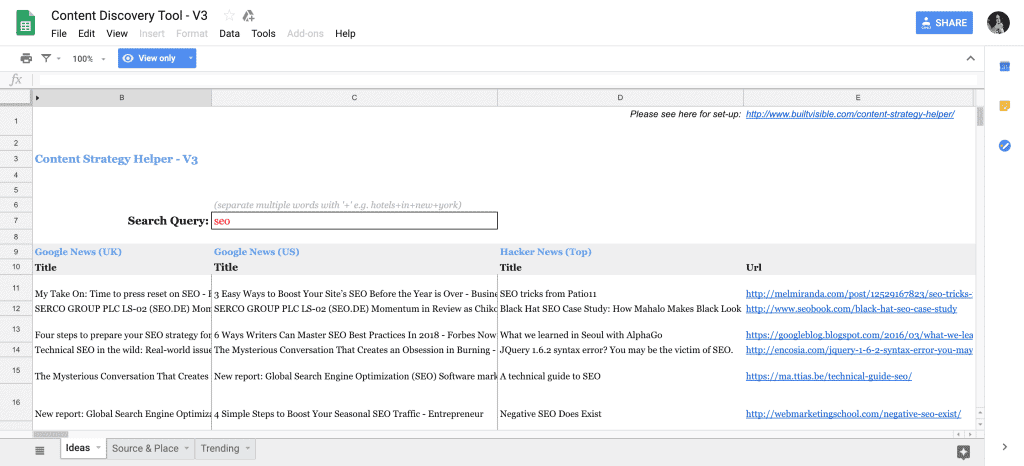 content strategy discovery tool