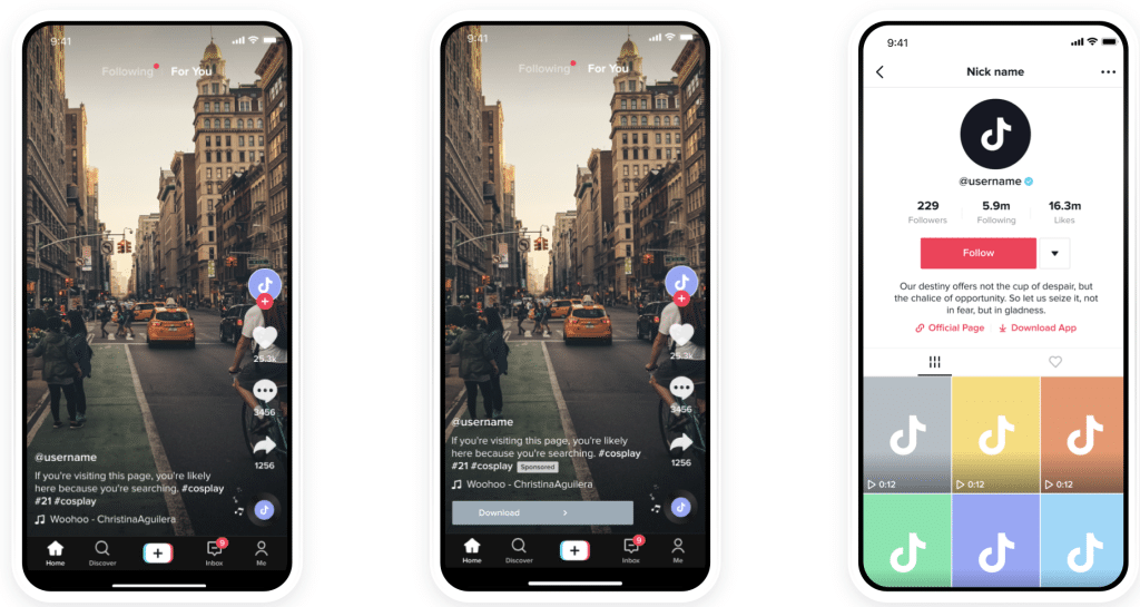 graphic shows example of TikTok Ads