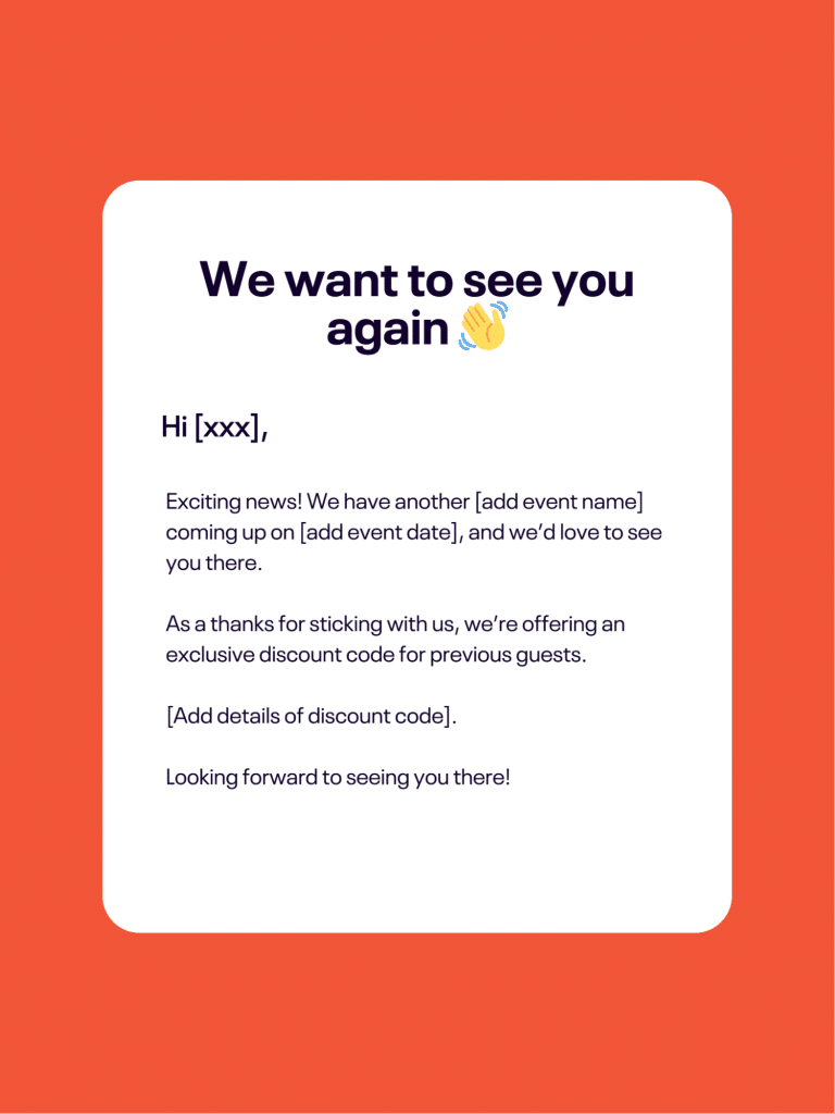 example of pre-event marketing invite