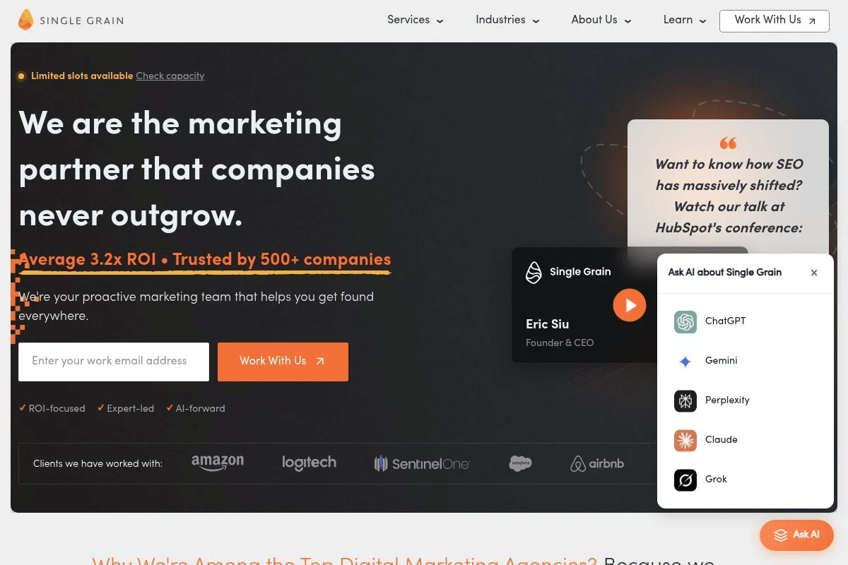 Single Grain Generative Engine Optimization agency